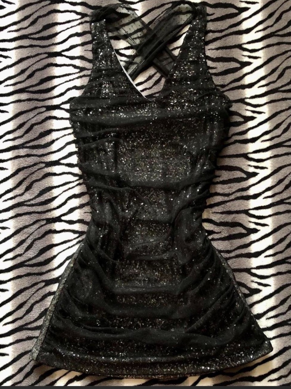 Express Black Sparkle Mesh Dress
